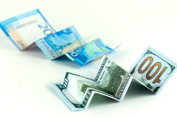 dollars and rubles in the form of a graph