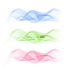Wave vector element with abstract colorful lines set for website, banner and brochure, Curve flow motion illustration,  Vector lines, Modern background design.
