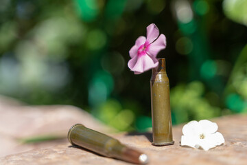 flower in the cartridge case from the machine