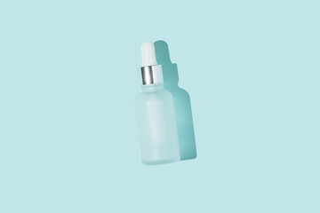 Glass dropper bottle organic skincare minimal pattern