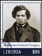 Abolitionist Frederick Douglass on postage stamp - obrazy, fototapety, plakaty