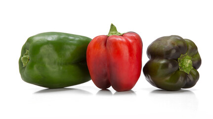 Peppers on white background