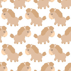 Fototapeta premium Seamless pattern with pony