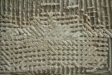 Background from old gray concrete wall, place after falling off tiles, copy space, place for text,