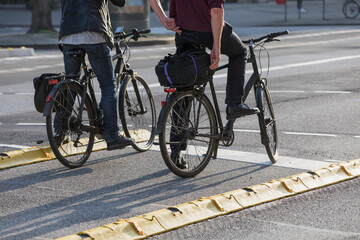 Fototapeta na wymiar protected bike lane