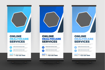 Medical roll up banner design for online healthcare services