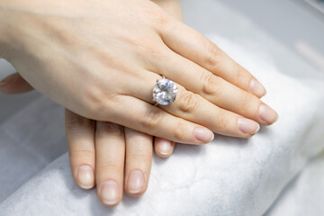 nude manicure in a beauty salon