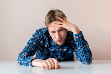 young male feeling sad, depression problem disappointment