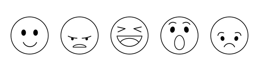 Set of emotion icons. Different emoticons vector set. Elements for design