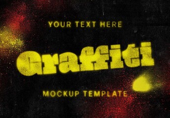 Realistic Graffiti Text Effect Mockup Layout