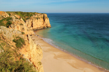Fototapeta premium beautiful sandy cliff beach in Lagos, Algarve, Portugal