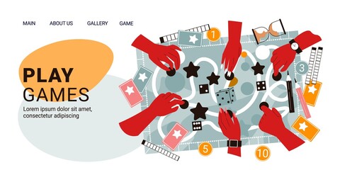 Board Games Hands Banner © Macrovector