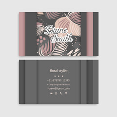 Cute Floral pattern Business card name card Design Template set