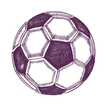 A football ball drawn with a pen. Vector illustration