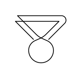 Graduation medals award charter vector outline, continuous line icon