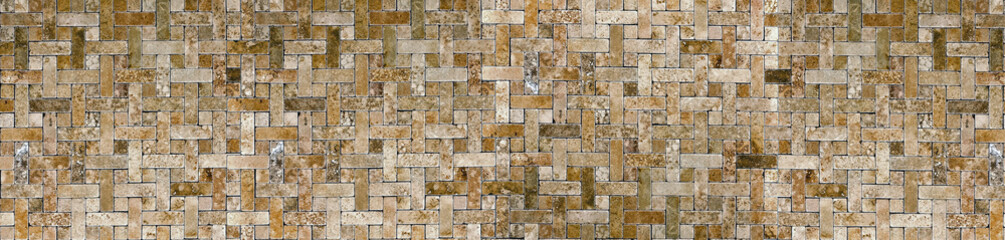 Geometric seamless patterns Brown mosaic ceramic tiles wall background