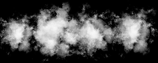 Fluffy clouds on a black background. Freshness and purity