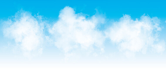 Fluffy clouds on a blue sky background. Freshness and purity