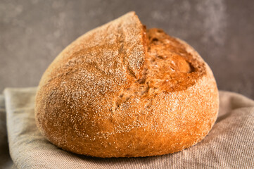 Wholegrain rye bread on a cutting board