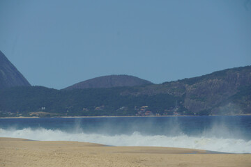 View of Piratininga Beach in Niterói, Rio de Janeiro. Sunny Day.