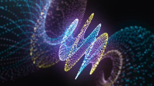 Glowing colourful slow-motion helix.