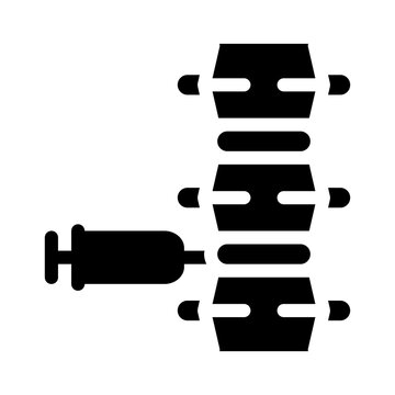 epidural spinal anesthesia glyph icon vector. epidural spinal anesthesia sign. isolated symbol illustration