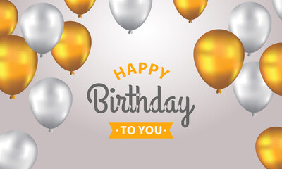 Obraz premium Happy Birthday background with illustrations balloon