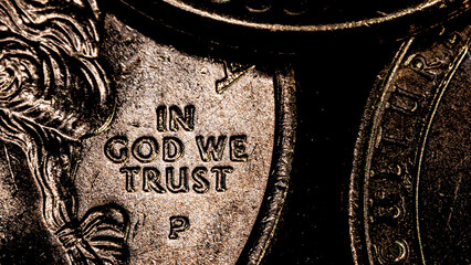 Closeup shot of a quarter, while focusing on 