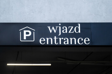 Entrance sign in polish (