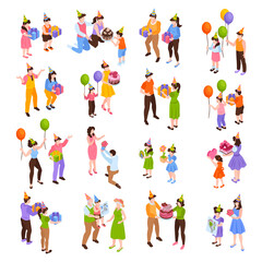 Birthday Congratulation Icons Set