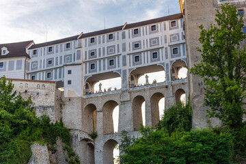 Fototapeta premium CESKY KRUMLOV, CZECH REPUBLIC, 1 AUGUST 2020: the bridge of the castle