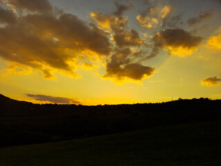 sunset over the field