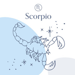 Scorpio Horoscope Vector Illustration Collage