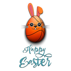 Easter Rabbit in the form of a basketball ball