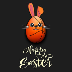 Easter Rabbit in the form of a basketball ball