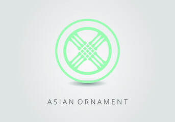 Aquamarine ornate linear ornaments in Kazakh traditional style. Asian floral design. Abstract Asian elements of the national pattern of the ancient nomads of the Kyrgyz, Mongols, Kazakhs, Tatars. 