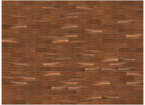 Pared de ladrillos en color marr&oacute;n y crema imitaci&oacute;n de madera