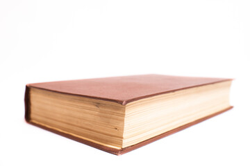 One old vintage book isolated on white background