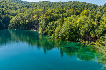The forest and the lake of Plitvice