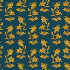 Hand drawn flowers seamless pattern. Floral endless texture. Abstract drawing flowers background. Part of set.