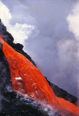 Coulées de lave du volcan Kilauea à Hawaii