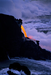 Coulées de lave du volcan Kilauea à Hawaii
