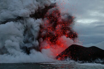 Coulées de lave du volcan Kilauea à Hawaii