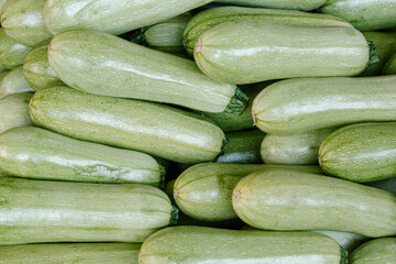 ripe zucchini in a street bazaar