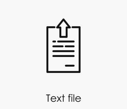 Text file vector icon.  Editable stroke. Symbol in Line Art Style for Design, Presentation, Website or Apps Elements. Pixel vector graphics - Vector