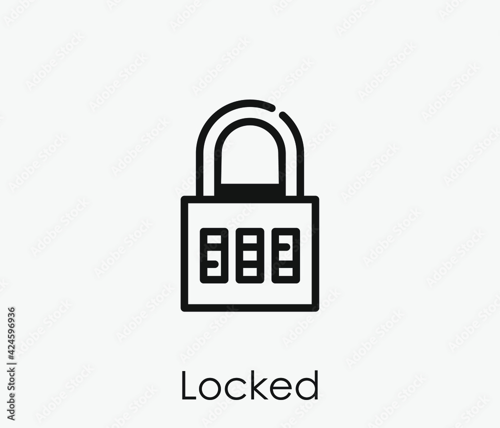 Poster locked vector icon. editable stroke. linear style sign for use on web design and mobile apps, logo. 