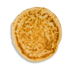 pancake isolated on white background, top view