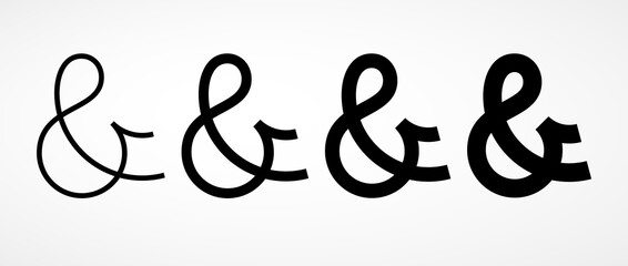 Ampersand. Elegant vector symbol on light background