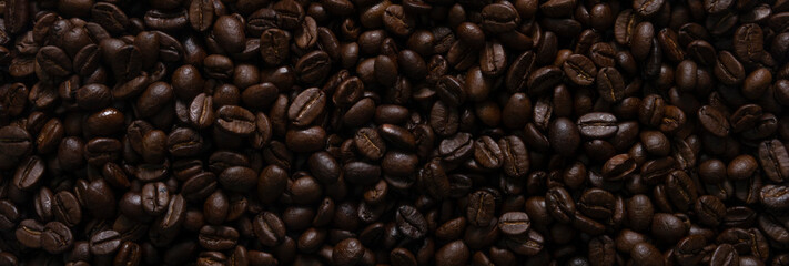 coffee beans close up seen from above