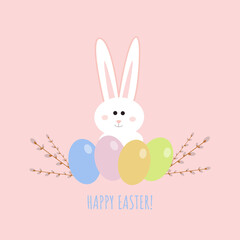 Happy Easter greeting card. Vector illustration